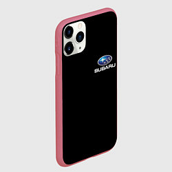 Чехол iPhone 11 Pro матовый Subaru logo auto, цвет: 3D-малиновый — фото 2
