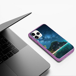 Чехол iPhone 11 Pro матовый Island beach, цвет: 3D-фиолетовый — фото 2