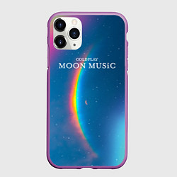 Чехол iPhone 11 Pro матовый Moon music Coldplay, цвет: 3D-фиолетовый