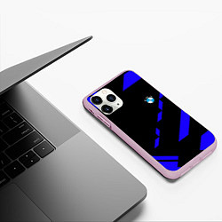 Чехол iPhone 11 Pro матовый BMW blue geometry, цвет: 3D-розовый — фото 2