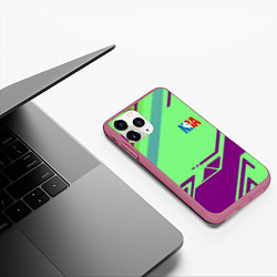 Чехол iPhone 11 Pro матовый NBA geometry sport, цвет: 3D-малиновый — фото 2