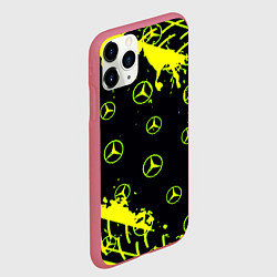 Чехол iPhone 11 Pro матовый Mercedes кислотные логотипы, цвет: 3D-малиновый — фото 2
