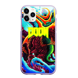 Чехол iPhone 11 Pro матовый Doom monster mars