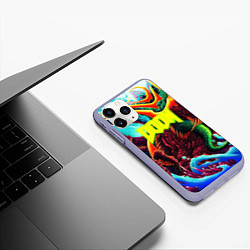 Чехол iPhone 11 Pro матовый Doom monster mars, цвет: 3D-светло-сиреневый — фото 2