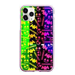 Чехол iPhone 11 Pro матовый Marshmello pattern neon steel