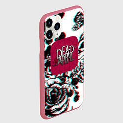 Чехол iPhone 11 Pro матовый Dead by april rose glitch, цвет: 3D-малиновый — фото 2