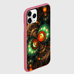 Чехол iPhone 11 Pro матовый Фрактальный узор абстрактный, цвет: 3D-малиновый — фото 2