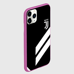 Чехол iPhone 11 Pro матовый Juventus line white, цвет: 3D-фиолетовый — фото 2