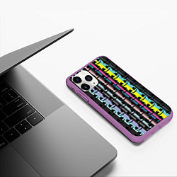 Чехол iPhone 11 Pro матовый Marshmello dj pattern line, цвет: 3D-фиолетовый — фото 2