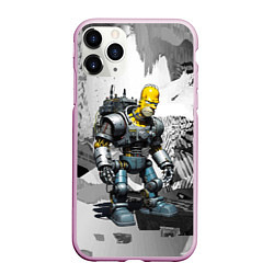 Чехол iPhone 11 Pro матовый Homer Simpson cool cyborg - ai art fantasy