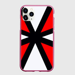 Чехол iPhone 11 Pro матовый Полосы амбрелла, цвет: 3D-малиновый