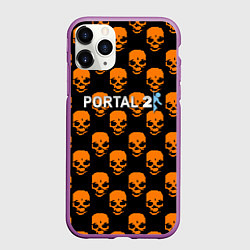 Чехол iPhone 11 Pro матовый Portal skull pattern, цвет: 3D-фиолетовый