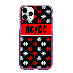 Чехол iPhone 11 Pro матовый AC DC winter steel, цвет: 3D-фиолетовый