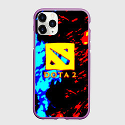 Чехол iPhone 11 Pro матовый Dota 2 огненный стиль, цвет: 3D-фиолетовый