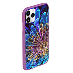 Чехол iPhone 11 Pro матовый Оптический цветок узор, цвет: 3D-фиолетовый — фото 2