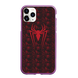 Чехол iPhone 11 Pro матовый Spider-Man logo