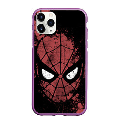 Чехол iPhone 11 Pro матовый Spider-man splashes, цвет: 3D-фиолетовый