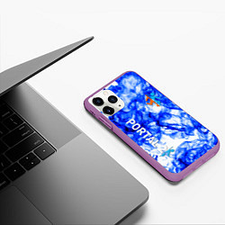 Чехол iPhone 11 Pro матовый Portal 2 flame blue, цвет: 3D-фиолетовый — фото 2