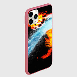 Чехол iPhone 11 Pro матовый Огонь и вода столкновение, цвет: 3D-малиновый — фото 2