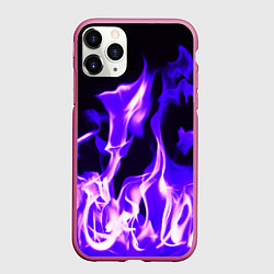Чехол iPhone 11 Pro матовый Неоновый огненный стиль, цвет: 3D-малиновый