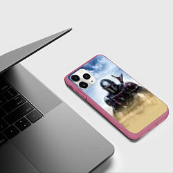 Чехол iPhone 11 Pro матовый Дин Джарин - Мандалорец, цвет: 3D-малиновый — фото 2