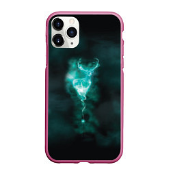 Чехол iPhone 11 Pro матовый  Patronus deer, цвет: 3D-малиновый