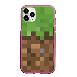 Чехол iPhone 11 Pro матовый Earth - Minecraft, цвет: 3D-малиновый