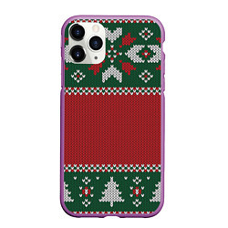 Чехол iPhone 11 Pro матовый Knitted Christmas Pattern