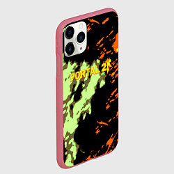 Чехол iPhone 11 Pro матовый Portal огненные краски текстура, цвет: 3D-малиновый — фото 2
