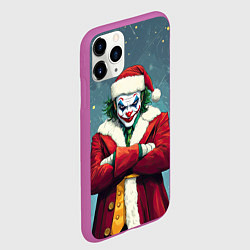 Чехол iPhone 11 Pro матовый Джокер и новогоднее настроение, цвет: 3D-фиолетовый — фото 2