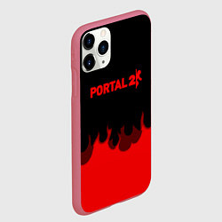 Чехол iPhone 11 Pro матовый Portal fire abstraction, цвет: 3D-малиновый — фото 2