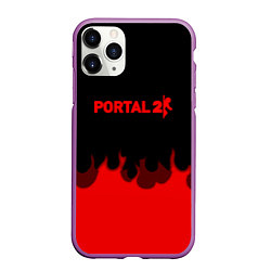 Чехол iPhone 11 Pro матовый Portal fire abstraction, цвет: 3D-фиолетовый