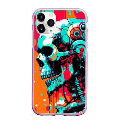 Чехол iPhone 11 Pro матовый Cyber skull sketch - ai art fantasy