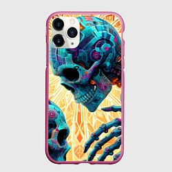 Чехол iPhone 11 Pro матовый Два скелета - нейроарт фантазия, цвет: 3D-малиновый