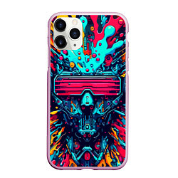 Чехол iPhone 11 Pro матовый Cyber dude with glasses - blots