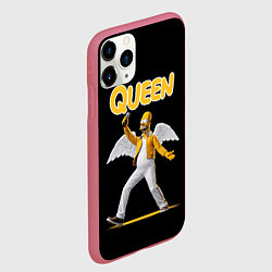 Чехол iPhone 11 Pro матовый Queen Гомер Симпсон, цвет: 3D-малиновый — фото 2
