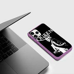Чехол iPhone 11 Pro матовый Queen Freddie Mercury король, цвет: 3D-фиолетовый — фото 2