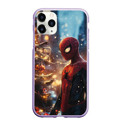 Чехол iPhone 11 Pro матовый Spider-man new year