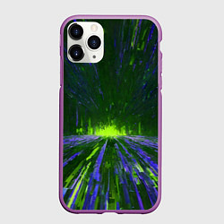 Чехол iPhone 11 Pro матовый Абстрактный путь в зелёный портал, цвет: 3D-фиолетовый