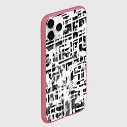 Чехол iPhone 11 Pro матовый Бело-чёрная абстракция, цвет: 3D-малиновый — фото 2