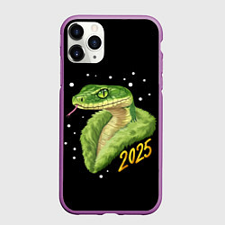Чехол iPhone 11 Pro матовый Змея в шубе, цвет: 3D-фиолетовый