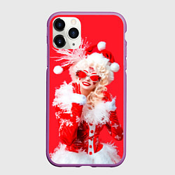Чехол iPhone 11 Pro матовый Креативная снегурочки - высокая мода, цвет: 3D-фиолетовый