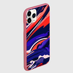 Чехол iPhone 11 Pro матовый Абстракция разводов разноцветная, цвет: 3D-малиновый — фото 2