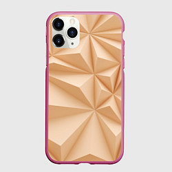 Чехол iPhone 11 Pro матовый Бежевые полигональные фигуры, цвет: 3D-малиновый