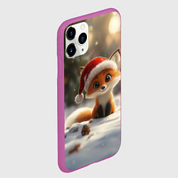 Чехол iPhone 11 Pro матовый Маленькая новогодняя лисичка, цвет: 3D-фиолетовый — фото 2