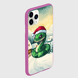 Чехол iPhone 11 Pro матовый Символ 2025 года змейка, цвет: 3D-фиолетовый — фото 2