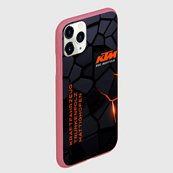 Чехол iPhone 11 Pro матовый KTM - плиты с эффектом свечения, цвет: 3D-малиновый — фото 2