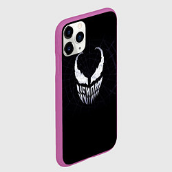 Чехол iPhone 11 Pro матовый Venom face - logo, цвет: 3D-фиолетовый — фото 2