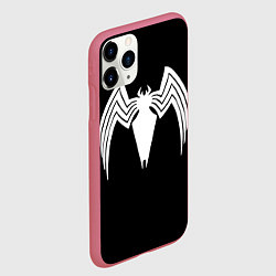 Чехол iPhone 11 Pro матовый Venom - spider logo, цвет: 3D-малиновый — фото 2