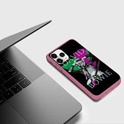 Чехол iPhone 11 Pro матовый David Bowie - hand goggles, цвет: 3D-малиновый — фото 2